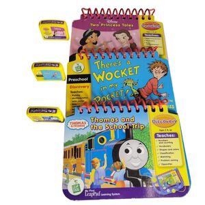 Leap Frog My First LeapPad Lot of 3 Flip Books & 3 Cartridges Preschool 3+